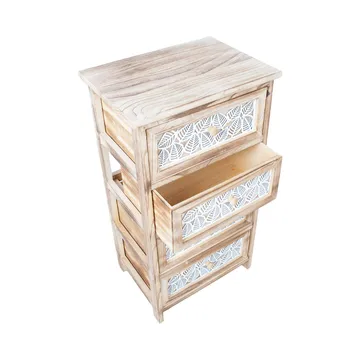 Kommode HOME4YOU Kaseke med 4 oppbevaringsenheter 40x29x73 cm Natur - naturlig - Oppbevaring - Oppbevaringsmøbler - Kommode - Entrekommode