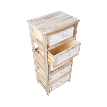Kommode HOME4YOU Kaseke med 5 oppbevaringsrom 40x29x90 cm natur - naturlig - Oppbevaring - Oppbevaringsmøbler - Kommode - Entrekommode