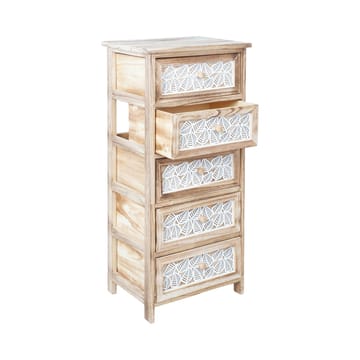 Kommode HOME4YOU Kaseke med 5 oppbevaringsrom 40x29x90 cm natur - naturlig - Oppbevaring - Oppbevaringsmøbler - Kommode - Entrekommode