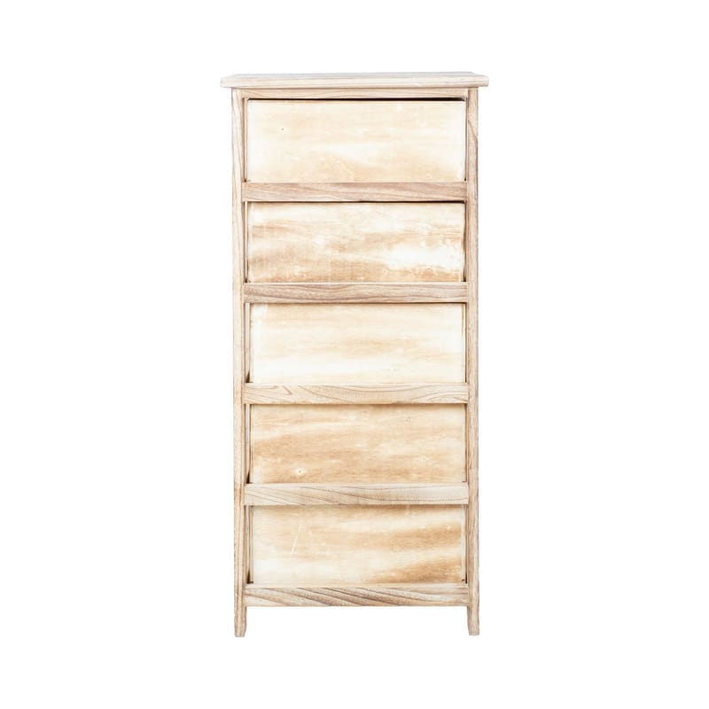 Kommode HOME4YOU Kaseke med 5 oppbevaringsrom 40x29x90 cm natur - naturlig - Oppbevaring - Oppbevaringsmøbler - Kommode - Entrekommode