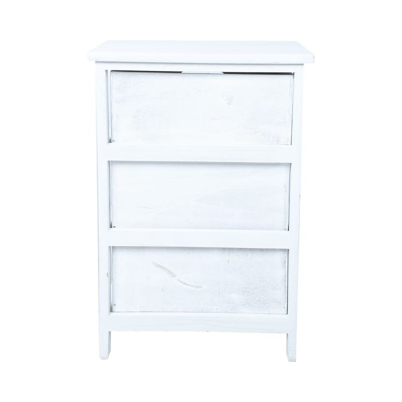 Kommode HOME4YOU Mihkli med 3 oppbevaringsenheter 40x29x58 cm Hvit - Hvit - Oppbevaring - Oppbevaringsmøbler - Kommode - Entrekommode