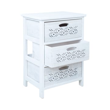 Kommode HOME4YOU Mihkli med 3 oppbevaringsenheter 40x29x58 cm Hvit - Hvit - Oppbevaring - Oppbevaringsmøbler - Kommode - Entrekommode