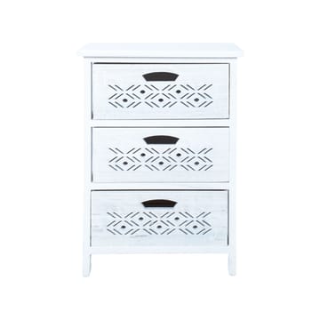 Kommode HOME4YOU Mihkli med 3 oppbevaringsenheter 40x29x58 cm Hvit - Hvit - Oppbevaring - Oppbevaringsmøbler - Kommode - Entrekommode