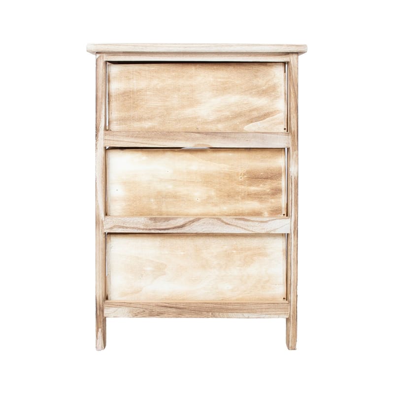Kommode HOME4YOU Mihkli med 3 oppbevaringsenheter 40x29x58 cm Natur - Natur - Oppbevaring - Oppbevaringsmøbler - Kommode - Entrekommode