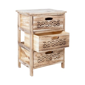 Kommode HOME4YOU Mihkli med 3 oppbevaringsenheter 40x29x58 cm Natur - Natur - Oppbevaring - Oppbevaringsmøbler - Kommode - Entrekommode