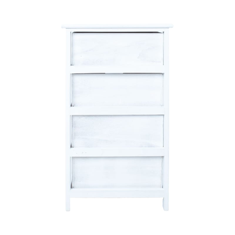 Kommode HOME4YOU Mihkli med 4 oppbevaringsenheter 40x29x73 cm Hvit - Hvit - Oppbevaring - Oppbevaringsmøbler - Kommode - Entrekommode