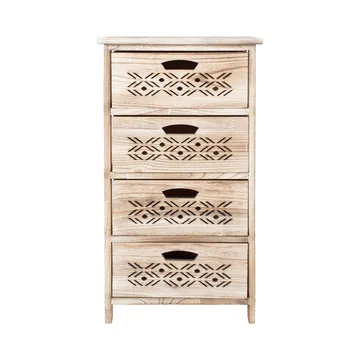 Kommode HOME4YOU Mihkli med 4 oppbevaringsenheter 40x29x73 cm Natur - Natur - Oppbevaring - Oppbevaringsmøbler - Kommode - Entrekommode