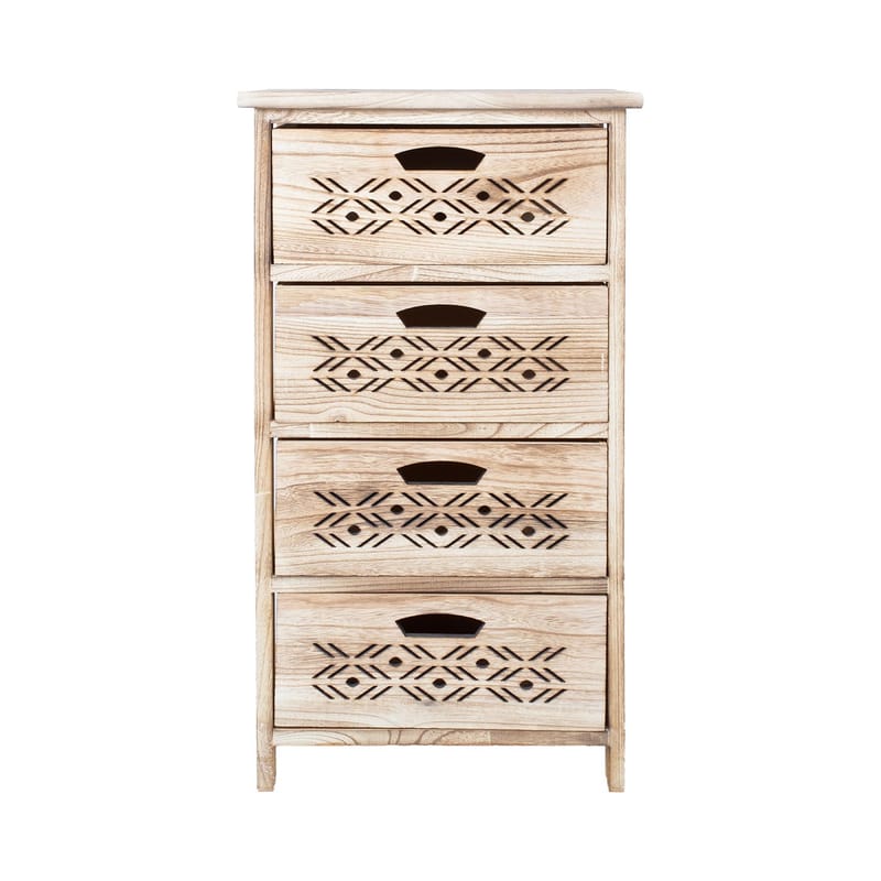 Kommode HOME4YOU Mihkli med 4 oppbevaringsenheter 40x29x73 cm Natur - Natur - Oppbevaring - Oppbevaringsmøbler - Kommode - Entrekommode