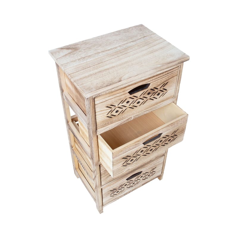 Kommode HOME4YOU Mihkli med 4 oppbevaringsenheter 40x29x73 cm Natur - Natur - Oppbevaring - Oppbevaringsmøbler - Kommode - Entrekommode