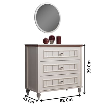 Kommode Homitis Ezgi (82 x 79 x 42 cm) lys krem - Oppbevaring - Oppbevaringsmøbler - Kommode - Entrekommode