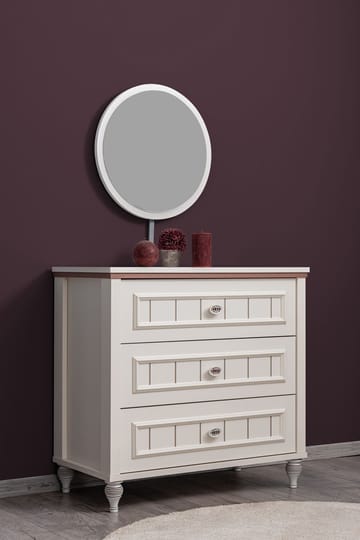 Kommode Homitis Ezgi (82 x 79 x 42 cm) lys krem - Oppbevaring - Oppbevaringsmøbler - Kommode - Entrekommode