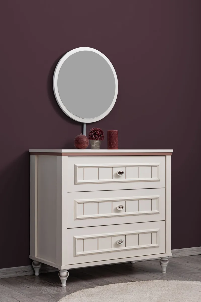 Kommode Homitis Ezgi (82 x 79 x 42 cm) lys krem - Oppbevaring - Oppbevaringsmøbler - Kommode - Entrekommode