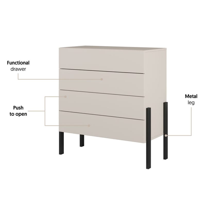 Kommode Jukon S med 4 skuffer - Oppbevaring - Oppbevaringsmøbler - Kommode - Entrekommode