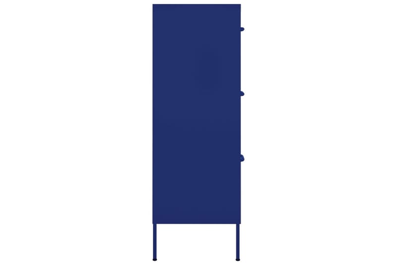 Kommode marineblå 80x35x101,5 cm stål - Blå - Gangoppbevaring - Entrekommode - Kommode
