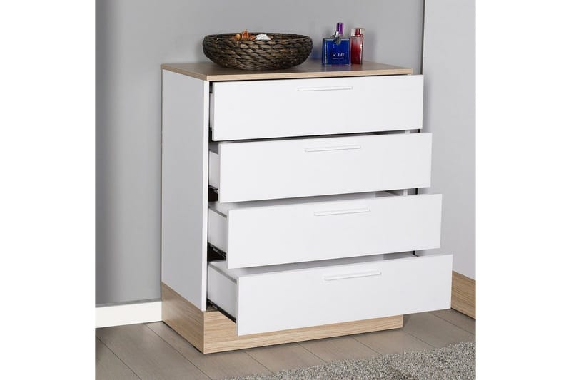 Kommode Matul Eik / Hvit - Mellomfarget tre/Hvit - Oppbevaring - Oppbevaringsmøbler - Kommode - Entrekommode