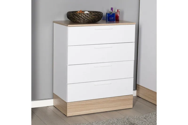 Kommode Matul Eik / Hvit - Mellomfarget tre/Hvit - Oppbevaring - Oppbevaringsmøbler - Kommode - Entrekommode