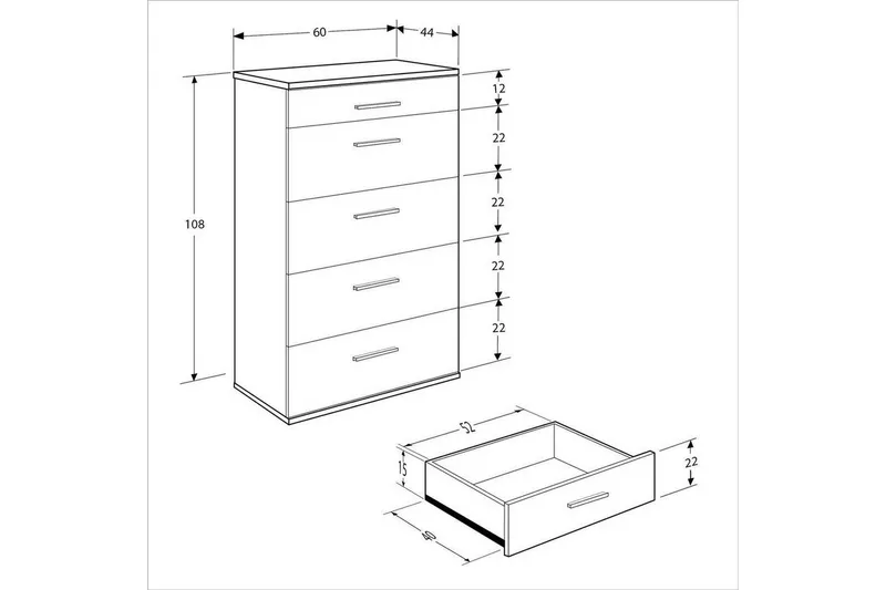 Kommode Matul Valnøtt - Rødfarget tre - Oppbevaring - Oppbevaringsmøbler - Kommode - Entrekommode
