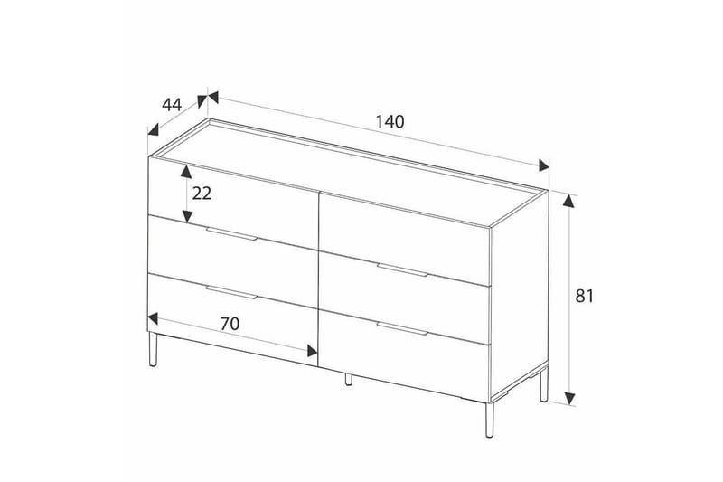 Kommode Matul Valnøtt - Valnøtt - Oppbevaring - Oppbevaringsmøbler - Kommode