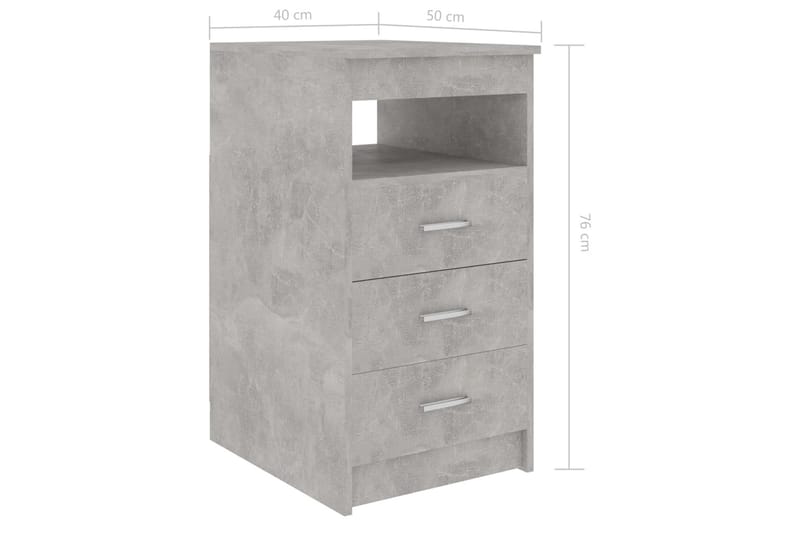 Kommode med skuffer betonggrå 40x50x76 cm sponplate - Grå - Oppbevaring - Oppbevaringsmøbler - Kommode - Entrekommode