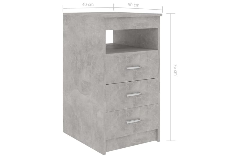 Kommode med skuffer betonggrå 40x50x76 cm sponplate - Grå - Gangoppbevaring - Entrekommode - Kommode