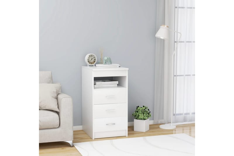Kommode med skuffer hvit 40x50x76 cm sponplate - Hvit - Oppbevaring - Oppbevaringsmøbler - Kommode - Entrekommode