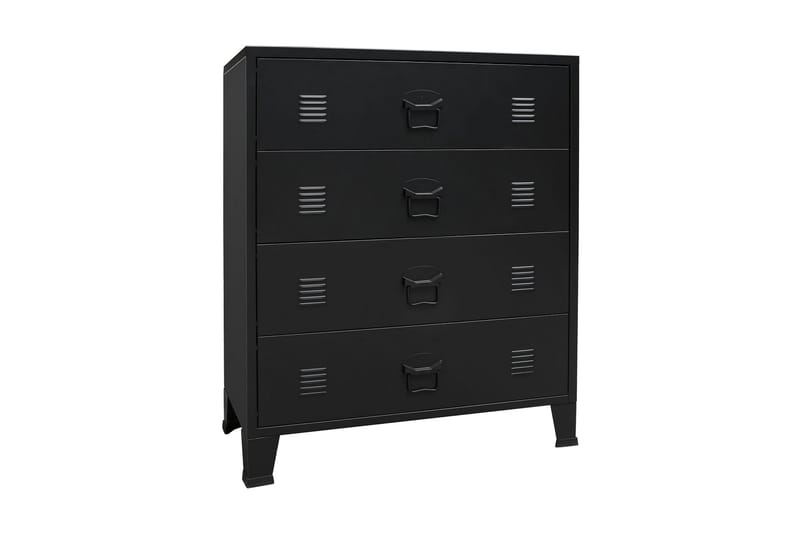 Kommode metall industriell stil 78x40x93 cm svart - Oppbevaring - Oppbevaringsmøbler - Kommode - Entrekommode