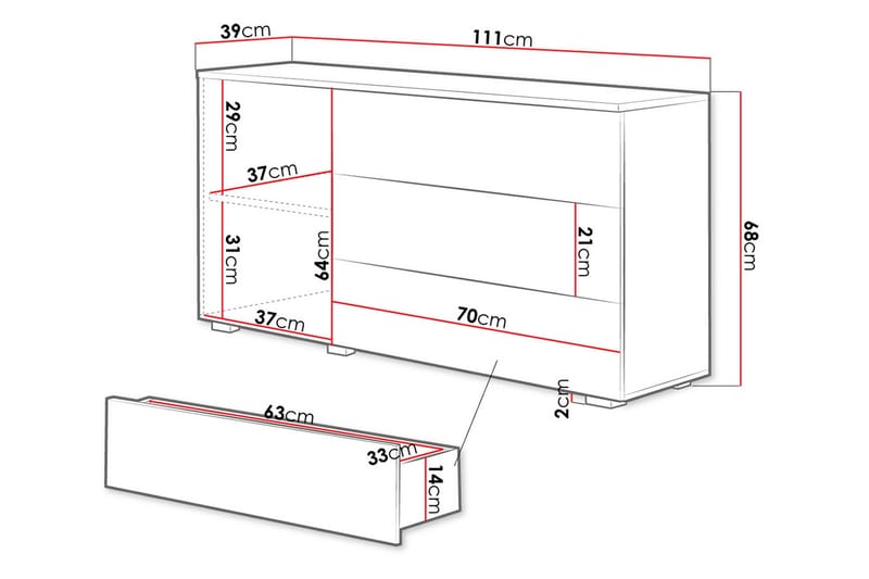 Kommode - Natur/Hvit - Oppbevaring - Oppbevaringsmøbler - Kommode