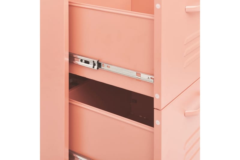 Kommode rosa 80x35x101,5 cm stål - Rosa - Oppbevaring - Oppbevaringsmøbler - Kommode - Entrekommode