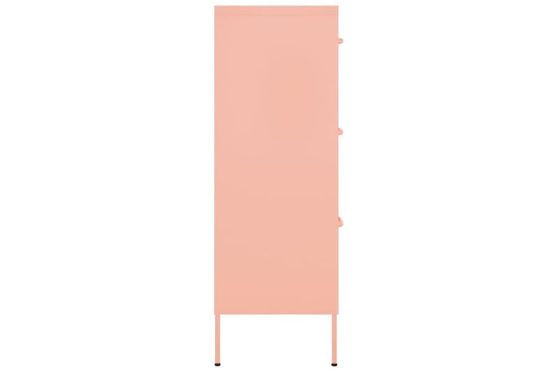 Kommode rosa 80x35x101,5 cm stål - Rosa - Oppbevaring - Oppbevaringsmøbler - Kommode - Entrekommode