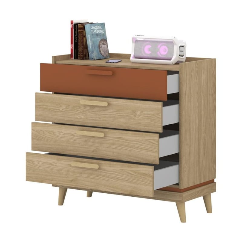 Kommode Scandi med 4 skuffer - Oljet eik - Oppbevaring - Oppbevaringsmøbler - Kommode - Entrekommode