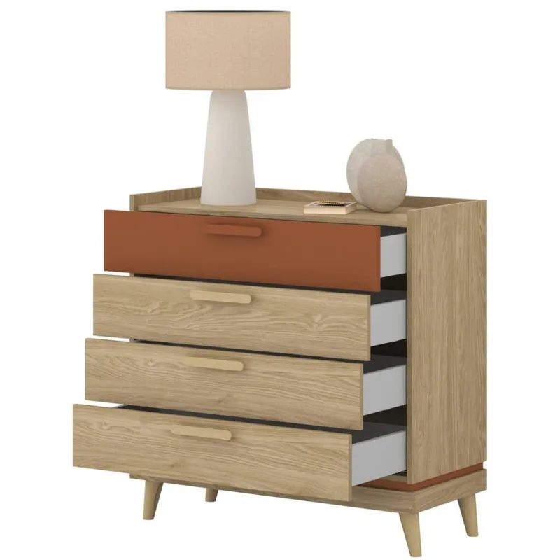 Kommode Scandi med 4 skuffer - Oljet eik - Oppbevaring - Oppbevaringsmøbler - Kommode - Entrekommode