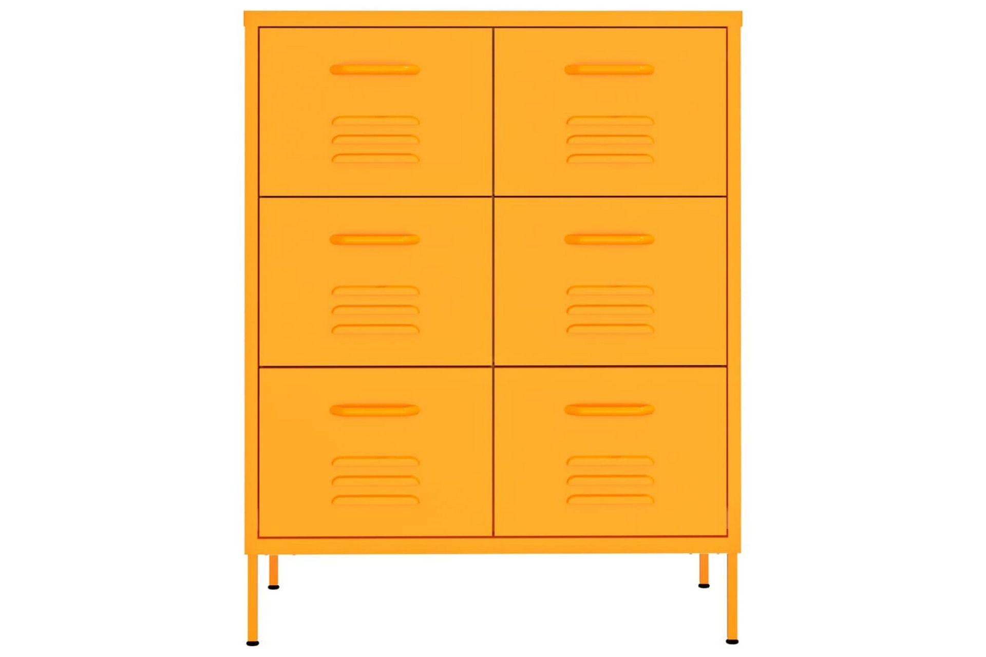 Kommode sennepsgul 80x35x101,5 cm stål - Gul - Oppbevaring - Oppbevaringsmøbler - Kommode - Entrekommode