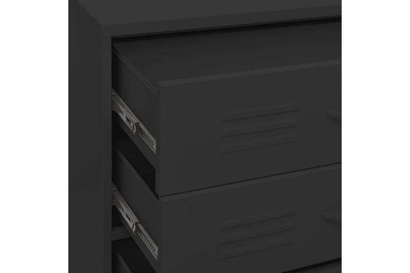 Kommode svart 80x35x101,5 cm stål - Svart - Oppbevaring - Oppbevaringsmøbler - Kommode - Entrekommode