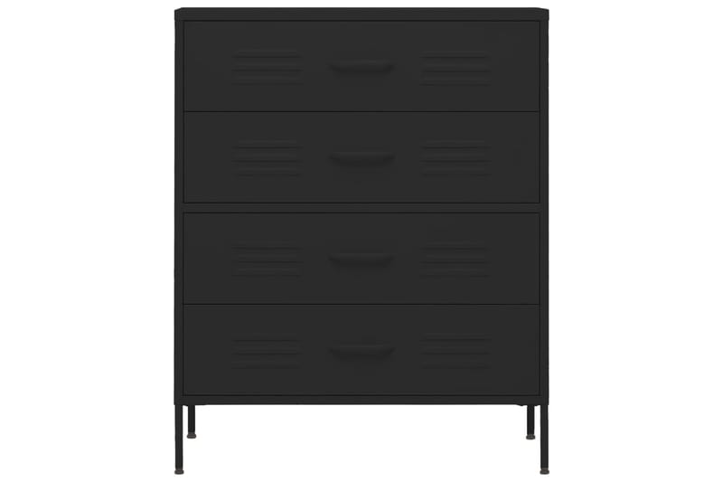 Kommode svart 80x35x101,5 cm stål - Svart - Oppbevaring - Oppbevaringsmøbler - Kommode - Entrekommode