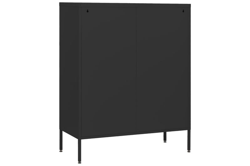 Kommode svart 80x35x101,5 cm stål - Svart - Oppbevaring - Oppbevaringsmøbler - Kommode - Entrekommode