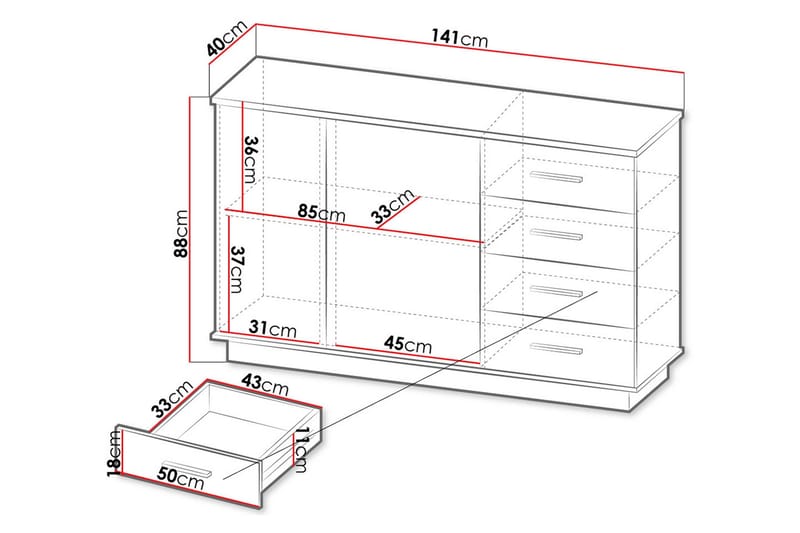 Kommode - Svart|Eik - Oppbevaring - Oppbevaringsmøbler - Kommode
