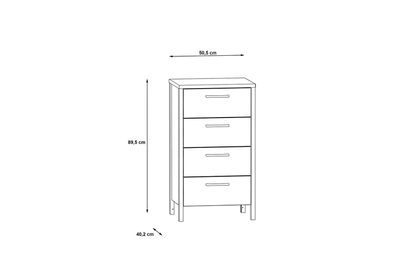 Koufalia Kommode 40x51 cm - Brun/Svart - Kommode - Gangoppbevaring