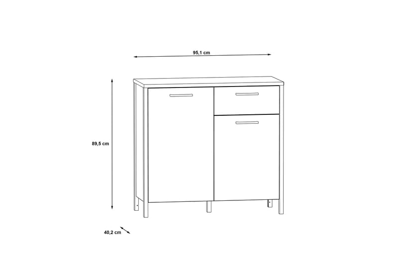 Koufalia Kommode 40x95 cm - Brun/Svart - Oppbevaring - Oppbevaringsmøbler - Kommode - Entrekommode