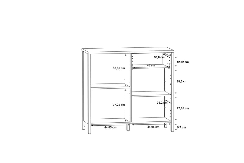 Koufalia Kommode 40x95 cm - Brun/Svart - Oppbevaring - Oppbevaringsmøbler - Kommode - Entrekommode