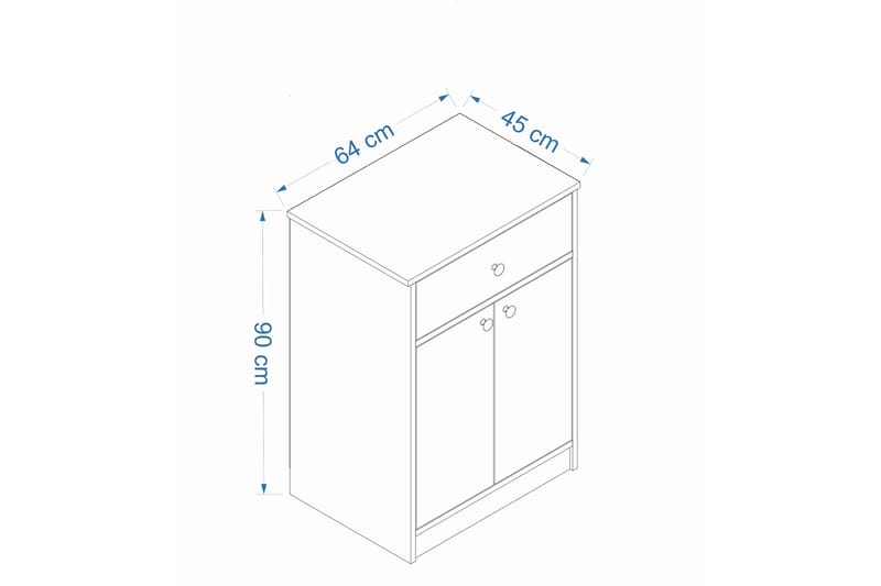 Latrona Kommode 64 cm - Hvit/Brun - Oppbevaring - Oppbevaringsmøbler - Kommode - Entrekommode