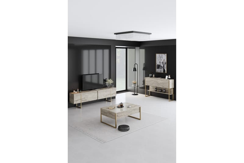 Luxe Kommode 120 cm - Beige/Gull - Oppbevaring - Oppbevaringsmøbler - Kommode