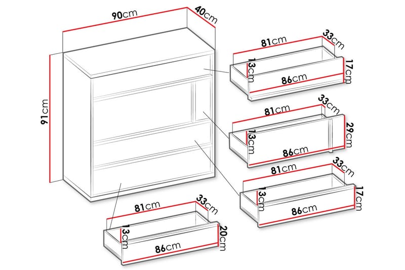 Metropolitan Bureau - Brun/Hvit/Lysegrå/Sort - Oppbevaring - Oppbevaringsmøbler - Kommode - Entrekommode