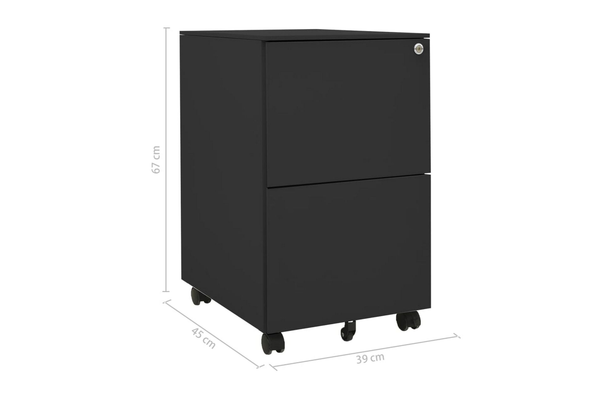 Mobilt arkivskap antrasitt 39x45x67 cm stål - Antrasittgrå - Oppbevaring - Oppbevaringsmøbler - Kommode - Skuffeseksjon