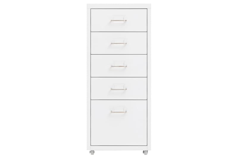 Mobilt arkivskap hvit 28x41x69 cm metall - Hvit - Oppbevaring - Oppbevaringsmøbler - Kommode - Skuffeseksjon
