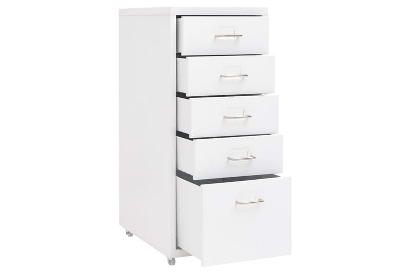 Mobilt arkivskap hvit 28x41x69 cm metall - Hvit - Oppbevaring - Oppbevaringsmøbler - Kommode - Skuffeseksjon