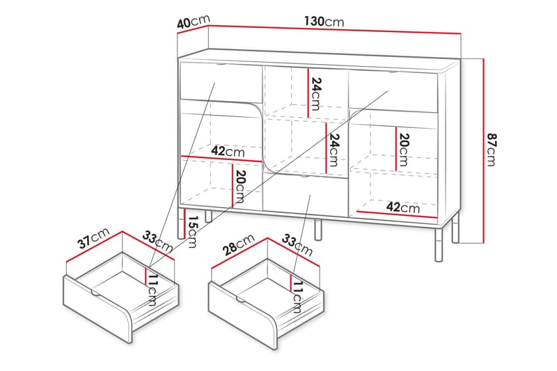 Monfort Agency - Beige - Oppbevaring - Oppbevaringsmøbler - Kommode