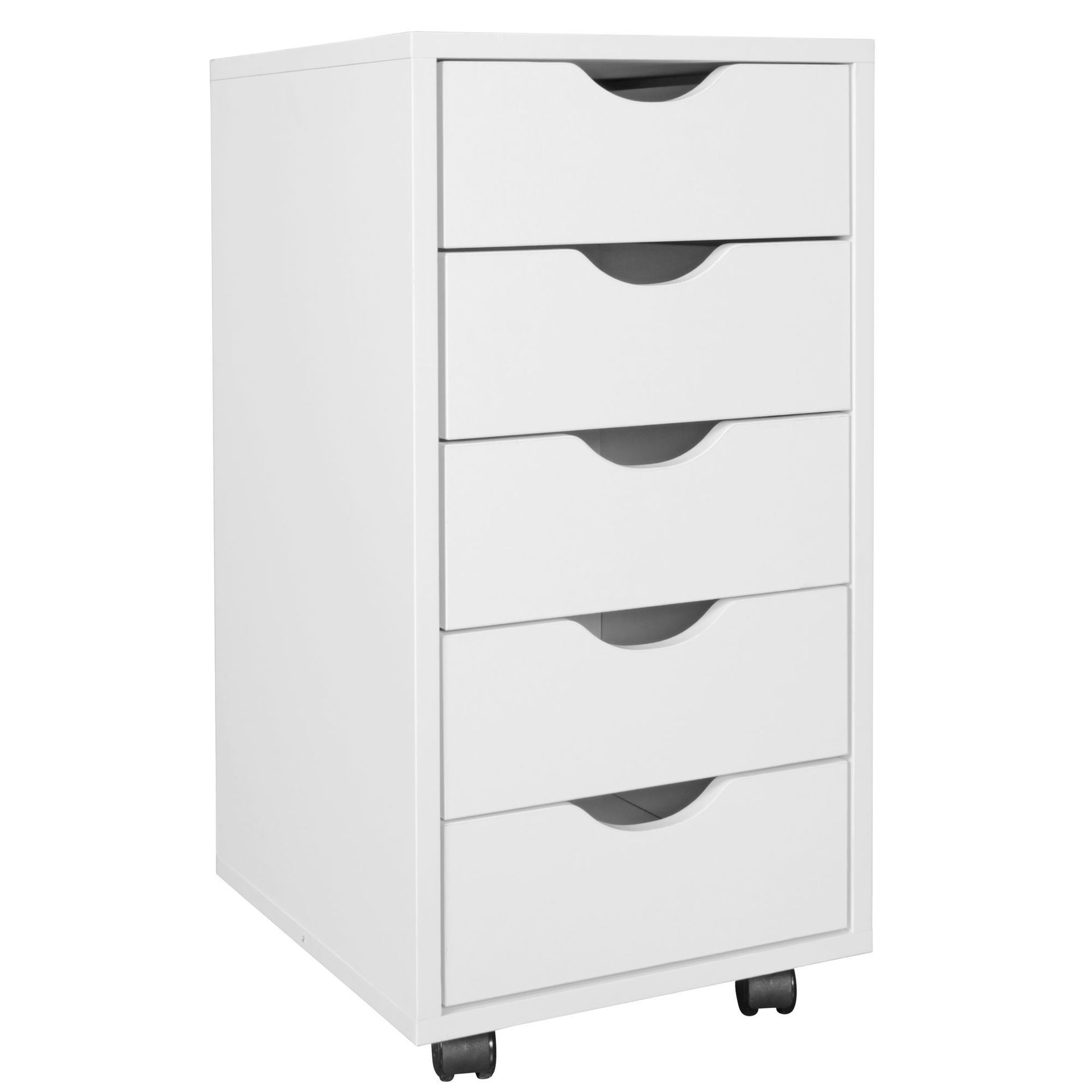 Morara rullekontainer 33 cm - hvit med svarte hjul