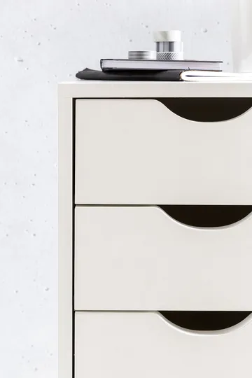 Morara rullekontainer 33 cm - hvit med svarte hjul - Oppbevaring - Oppbevaringsmøbler - Kommode - Entrekommode