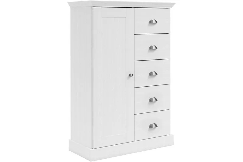 Kommode Motala 75x35x110 cm, Hvit, 75x35x110 cm, Hvit