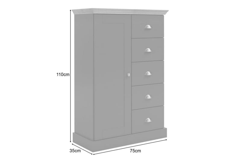 Kommode Motala 75x35x110 cm - 75x35x110 cm - Oppbevaring - Oppbevaringsmøbler - Kommode - Entrekommode